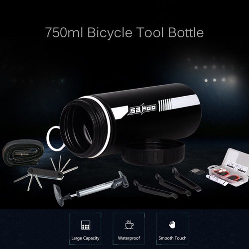 HUIOP Tool Storage Bottle, 750ml Bottle Storage Pod Cycling Bicycle Bike Tool Storage Bottle Case Holder Container