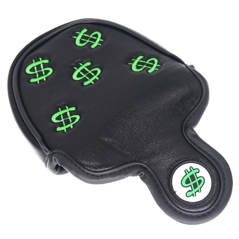SEACLOUD Golf Cash Money Mallet Putter Cover for Scotty Cameron PU Headcover with Magnetic Closure 2ball Black Green