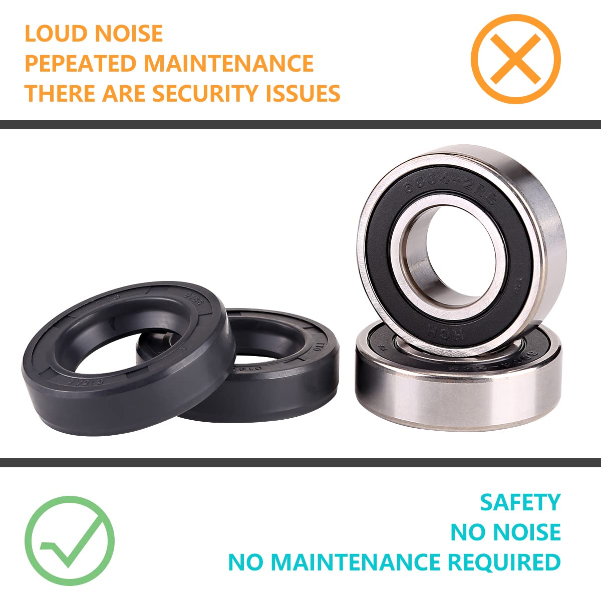 10L0L Golf Cart Rear Axle Shaft Bearing & Seal Kit for EZGO TXT RXV Medalist Marathon Electric Carts 1978 UP, OEM# 611931 70181-G01 70181G01 15112-G1 15112G1 620343, 2 Pack