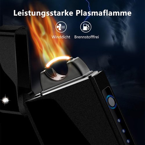 GADATOP Arc Plasma Flame Lighter - USB Rechargeable Windproof Electric Lighter | Matte Black