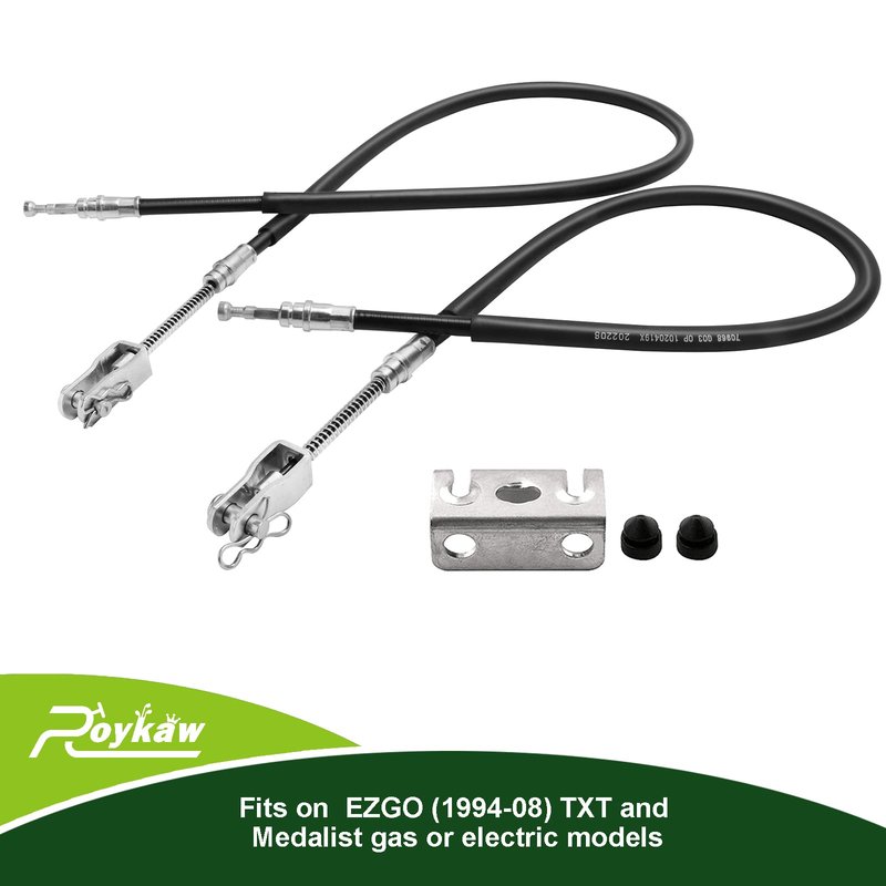Roykaw EZGO Golf Cart Brake Cable Set, Both Driver & Passenger Side for TXT/Medalist 1994-Up Gas/Electric Models, Replaces OEM # 70716-G03, 70273-G03, 70969-G03