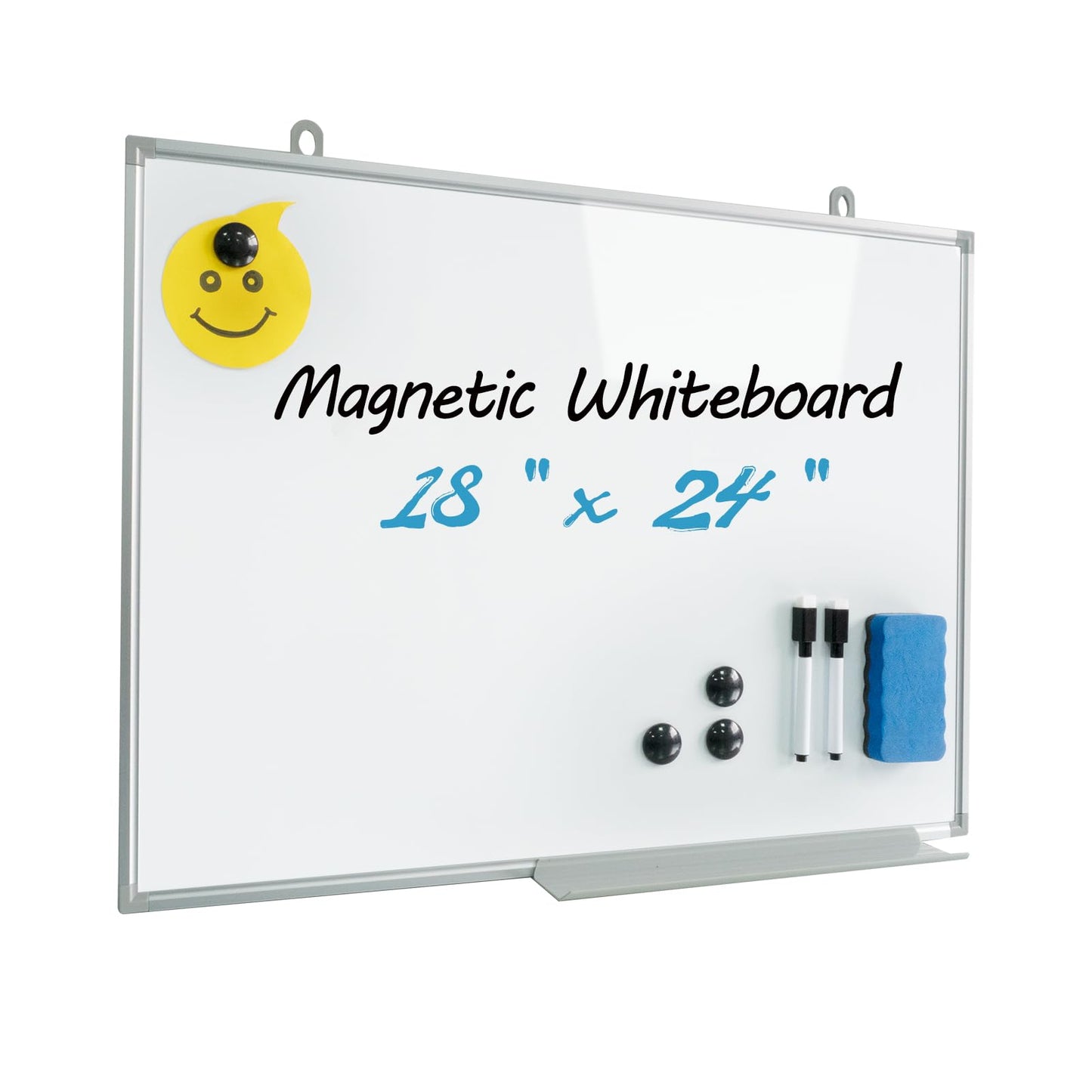 Magnetic Writeboard 18X24 Dry Erase Board Hanging & Wall Mounted Whiteboard S Aluminium Frame Message Boards for Home, School, Office, Kitchen