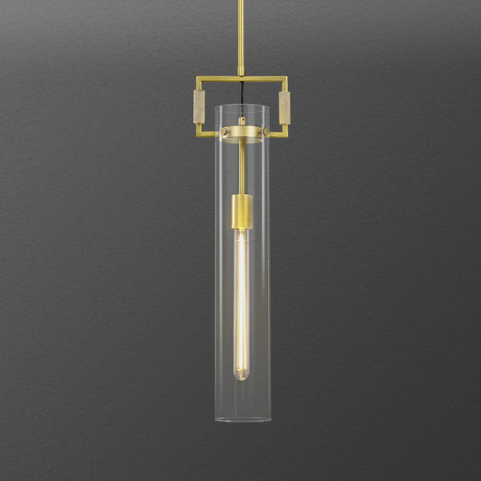 PIOUTNF Brass Pendant Lights,Modern Glass Pendant Lights Kitchen Island,21.6'' Farmhouse Gold Kitchen Pendant Lighting Over Island for Dining Table,Bathroom,Bedroom,Included E26 Bulb