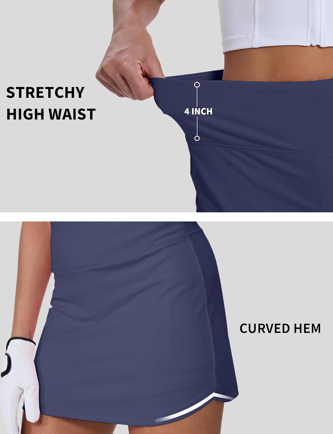 Skiennix Women's Golf Skirt - High Waisted Tennis Skorts with Shorts & Pockets for Active Wear