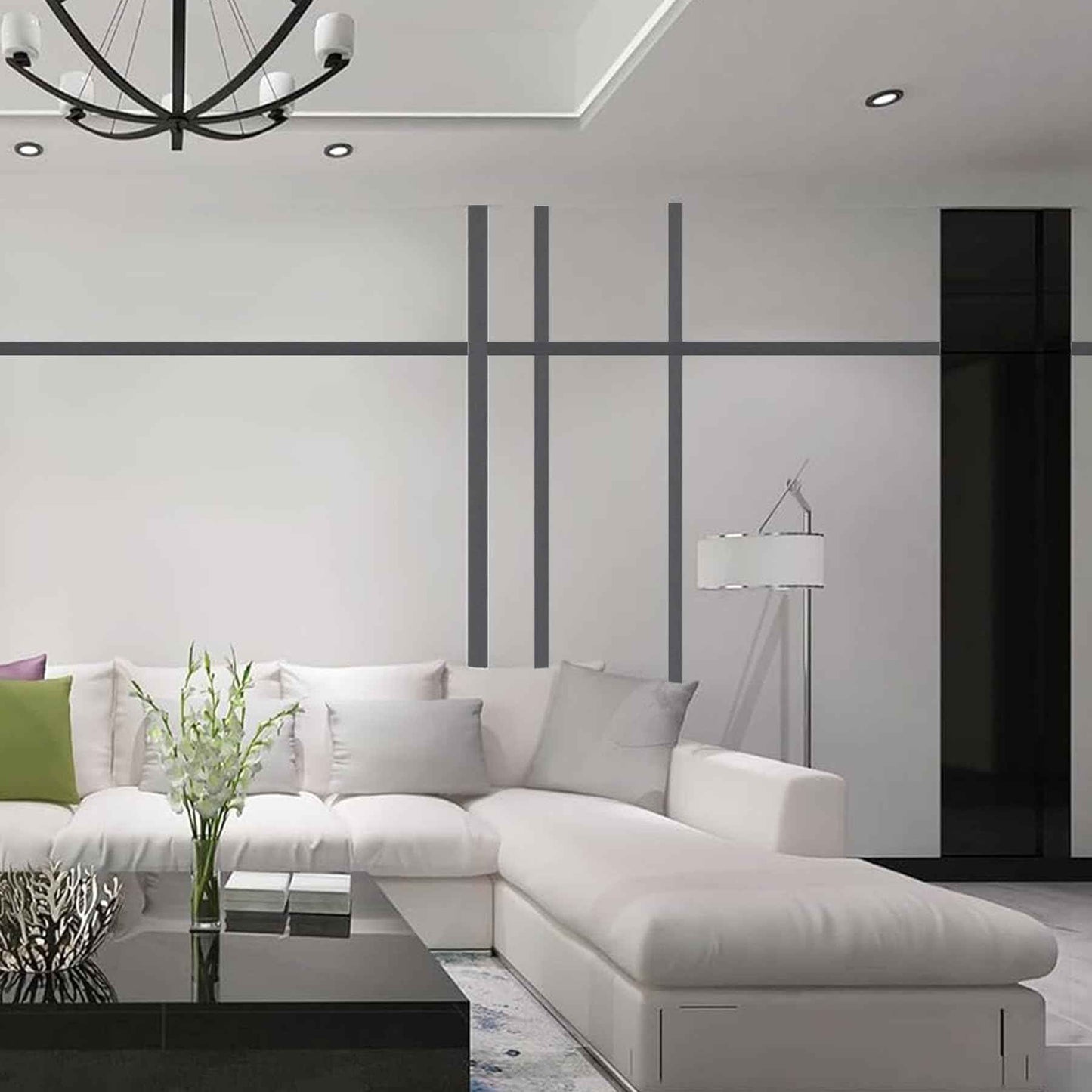 Gaahing Brushed Metal Trim, Peel and Stick Stainless Steel Wall Molding for Fireplace, Mirror Frame, Furniture and Home Decoration, 16.4 ft x 1.6 in