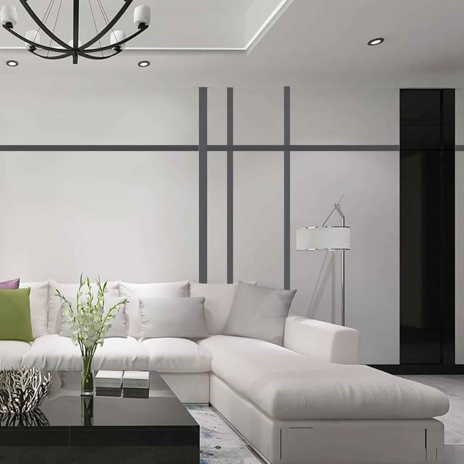 Gaahing Brushed Metal Trim, Peel and Stick Stainless Steel Wall Molding for Fireplace, Mirror Frame, Furniture and Home Decoration, 16.4 ft x 1.6 in