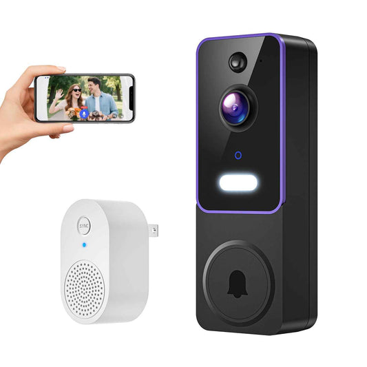 SwagBuzz 1080p Wireless Wi-Fi Video Doorbell Camera with AI Motion Detection, Two Way Audio and Night Vision, Cloud Storage, Battery Powered