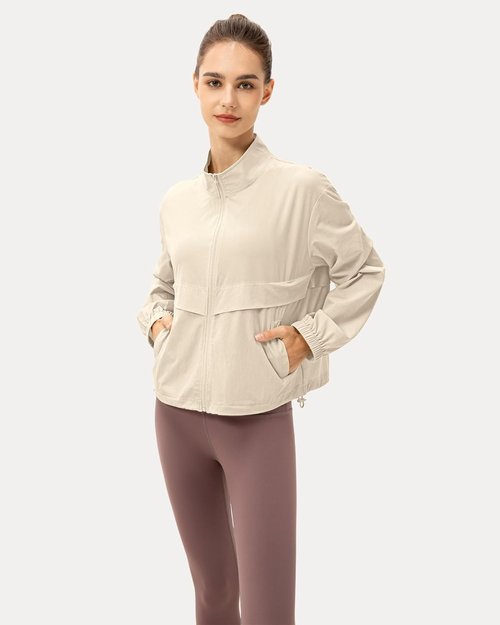 Locachy Women's Athletic Jacket - Lightweight Zip-Up with Windproof & Sun Protection | Perfect for Outdoor Workouts