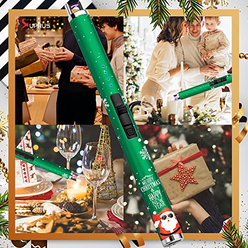 Electric Candle Lighter with LED Display - Christmas Green