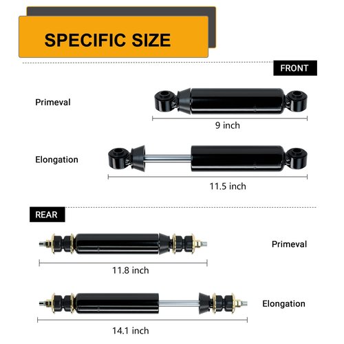 10L0L Golf Cart Club Car DS Shocks & Precedent Shocks, Front and Rear Shock Absorber for Club Car DS 1981-up, Precedent 2004-up, Tempo 2018-up Gas & Electric Models, OEM 1014235,1014236,1010991