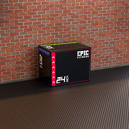 3-in-1 Foam Plyometric Jump Box - High-Density EPE Foam - 20" 24" 30"