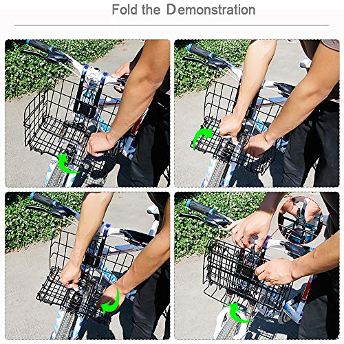 Foldable Bicycle Front & Rear Basket - Rustproof Steel, Easy Install, Large Capacity