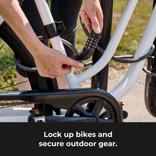 Master Lock Cable Lock - Set Your Own Combination for Security | 6 Ft Long, Black, Model 8122D