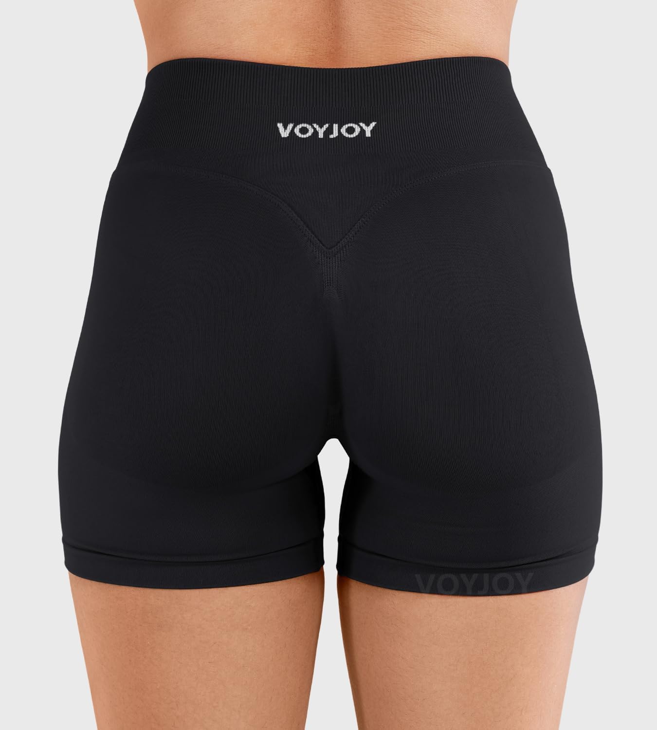 VOYJOY Women's Yoga Shorts - 4.5" Seamless Hidden Scrunch Design for Butt Lifting | Comfortable Workout Gear