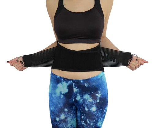 ComfyMed Premium Quality Back Brace CM-102M with Removable Lumbar Pad for Lower Back Pain Relief (REG 26"-37" Belly)