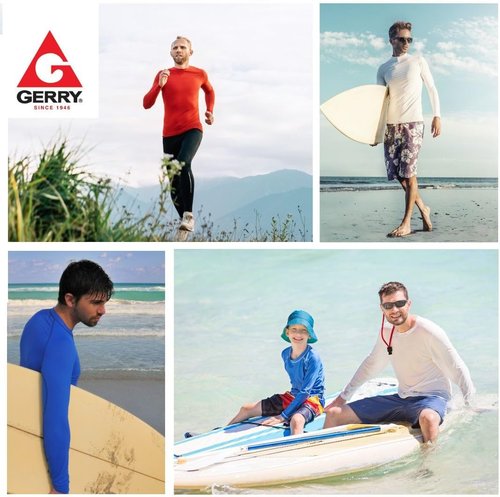 Gerry Rash Guard - Long Sleeve Men's Swim Shirt with UPF 50 UV Protection for Fishing & Hiking