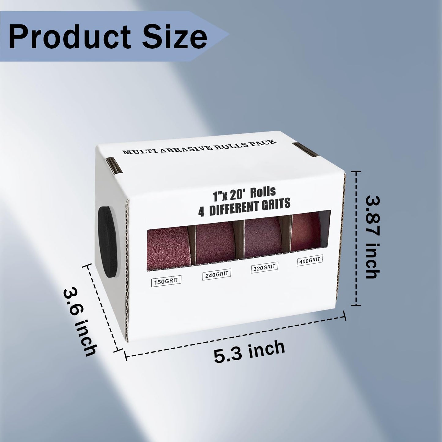 4 PCS Emery Cloth Roll, Sand Paper Assortment Pack Sandpaper 4 Grits Assorted for Wood Metal Sanding, Wet Dry Sandpaper 150/240/320/400 Grit