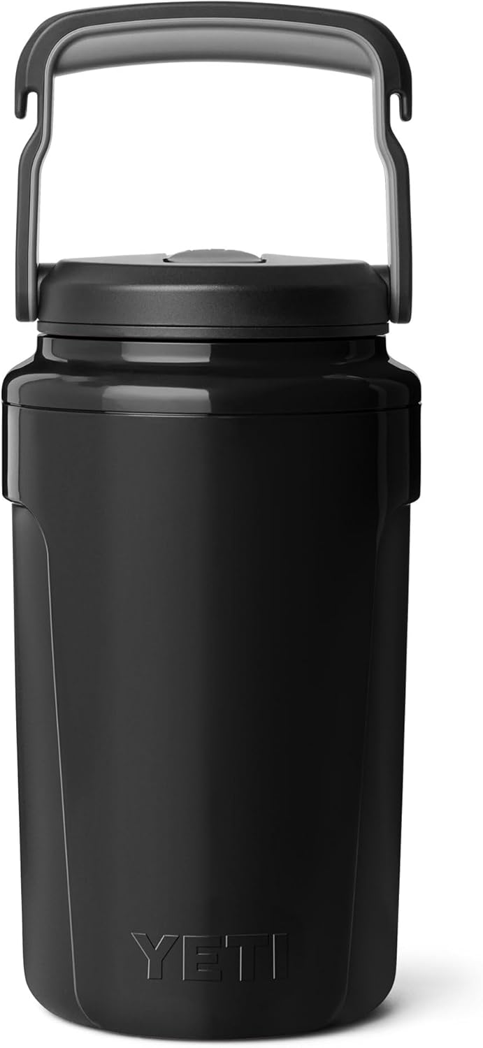 YETI Silo Half Gallon Insulated Water Jug - Leakproof Sports Bottle with Straw Cap & Fence Hook Handle - Black