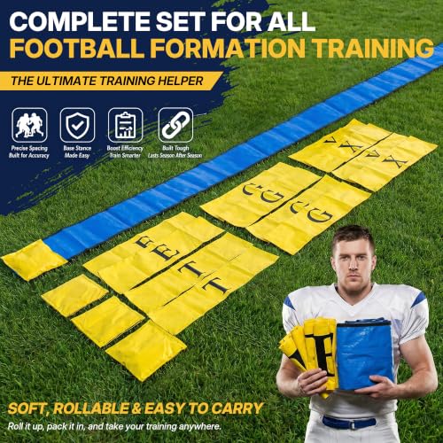 Football Training Markers Set with Adjustable Linemen Splits