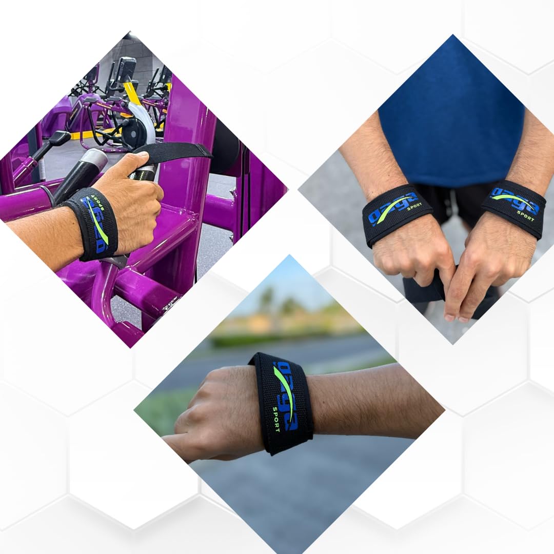 Gagasport Wrist Straps for Weightlifting – Cotton Gym Straps for Strength Training, Powerlifting, Deadlifts & Workout – Lifting Straps for Men & Women (Black)