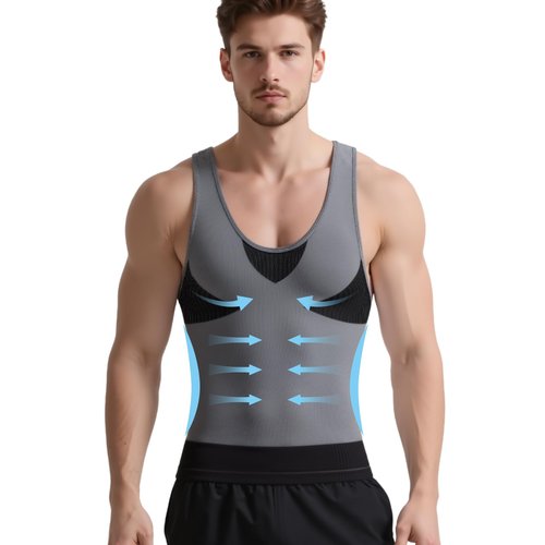 LISEJE Compression Shirt Men Shapewear Slimming Body Shaper Vest Compression Tank Top Undershirt