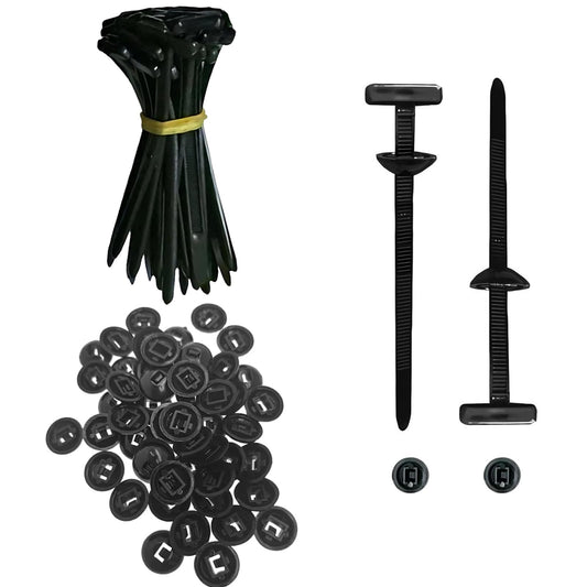 GROTOLY 100pcs Nylon Universal Cable Tie Buckle,2025 Heavy Duty Self-Locking Nylon Zip Ties Holder,Multipurpose Plastic Cable Ties Tool for Car Daily Fix