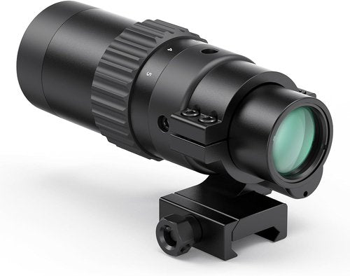 Feyachi M36 Red Dot Sight Magnifier - 1.5X to 5X Adjustable Optics with Flip to Side Mount