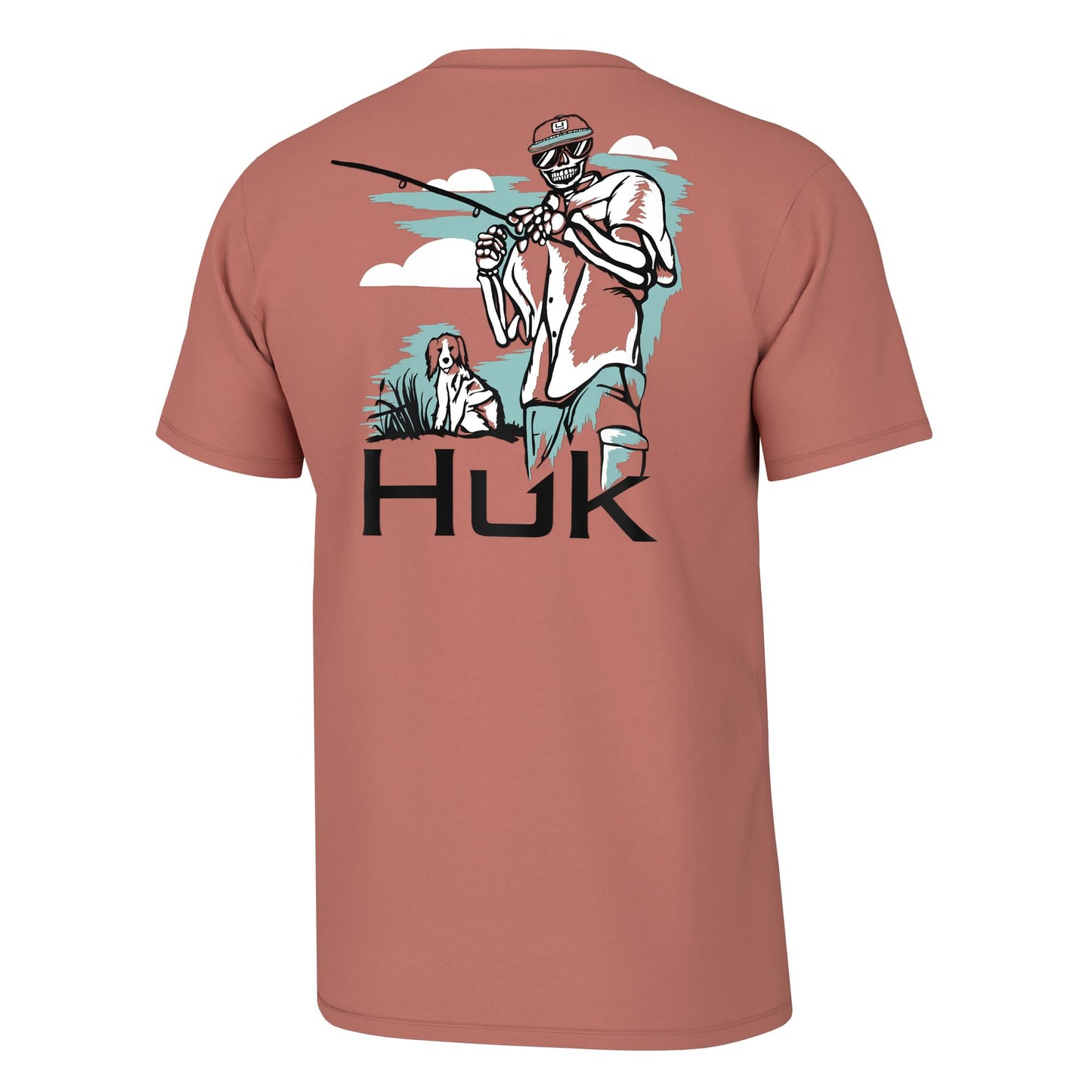 HUK Mens Fishing Graphic Tee, Performance Short Sleeve, Quick-Dry, Fletch N Bones - Sunburn, XX-Large