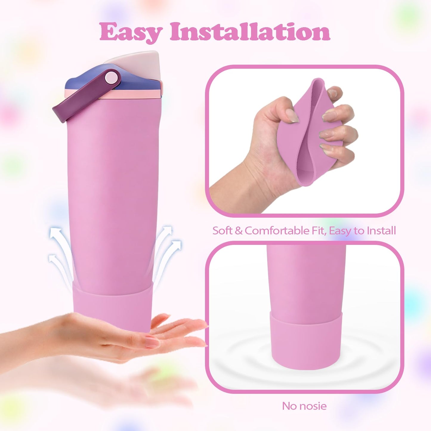 Kaitiaki Silicone Boot for Owala 30oz & 40oz FreeSip Sway Bottles & Tumblers - Non-Slip, Scratch-Resistant, Stability Enhancer, Available in 12 Colors (Pretty in Purple)