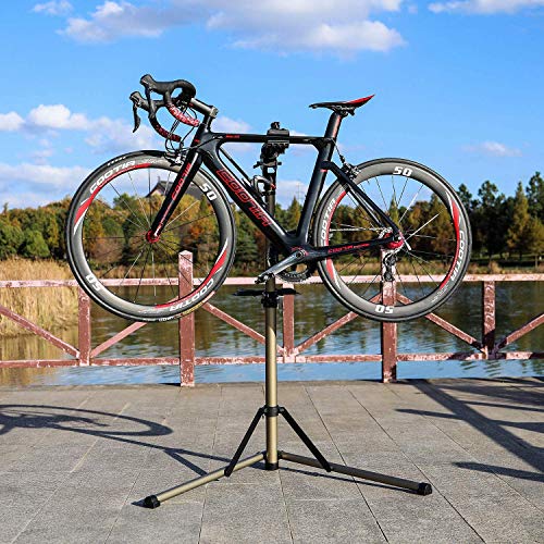 Bike Repair Stand for Home Mechanics - 360° Rotatable Clamp, Champagne