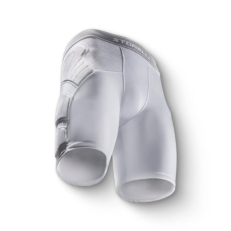 Storelli Unisex BodyShield Impact Sliders, High-Impact Protection, Sweat-Wicking, UV-Resistant Athletic Undershorts for Soccer & Heavy-Duty Sports | White | Small