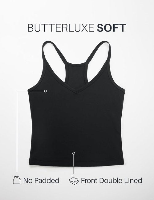 CRZ YOGA Butterluxe Soft V-Neck Tank Top for Women - Comfortable Racerback Sleeveless Camisole