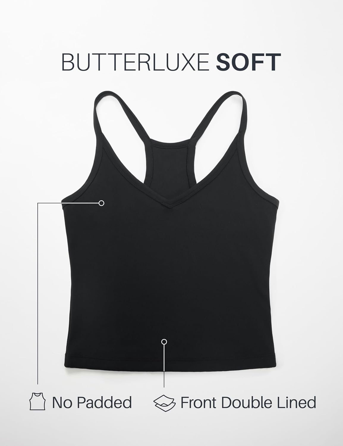 CRZ YOGA Butterluxe V-Neck Tank Top for Women - Soft Double-Lined Yoga Camisole | Sleeveless Racerback