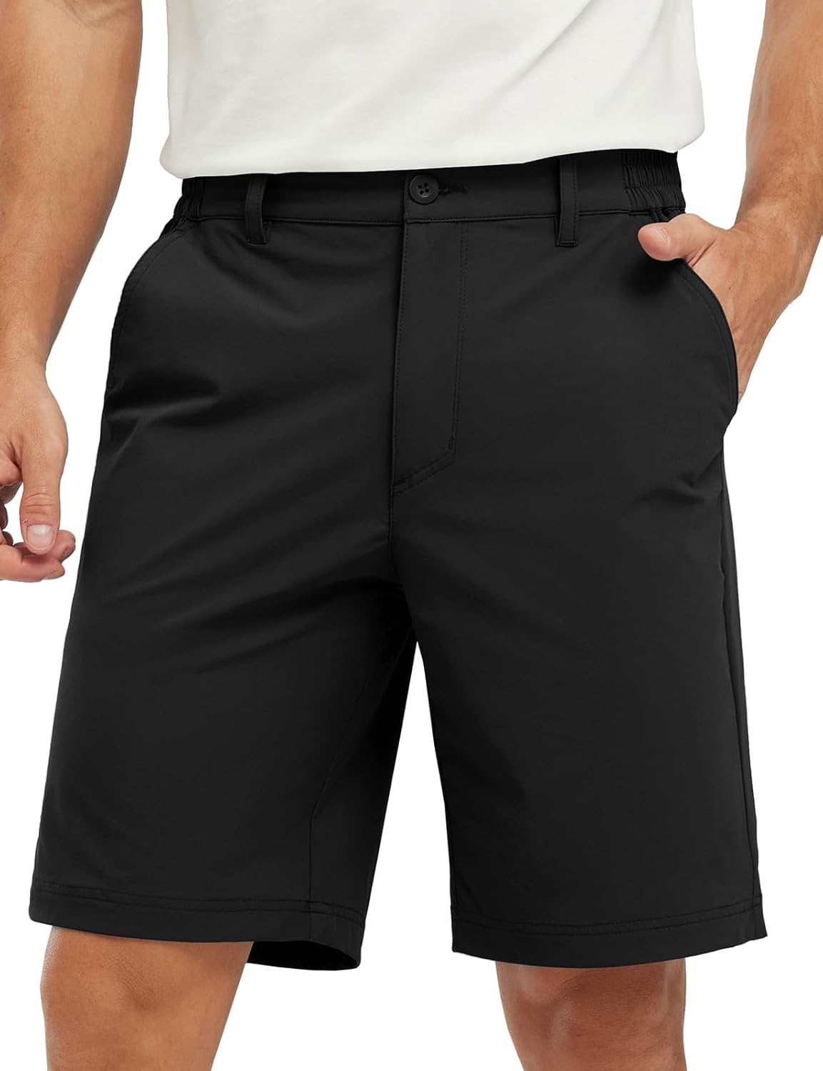 TBMPOY Men's Casual Golf Shorts - Lightweight Quick-Dry Fabric with 5 Pockets | Stretch Elastic Waist