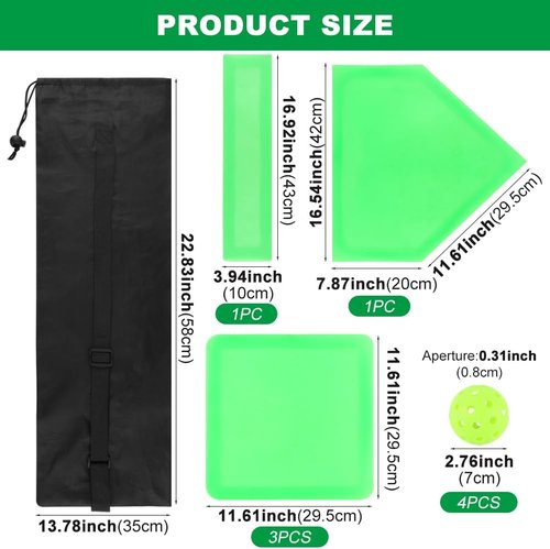 Glow-In-The-Dark Baseball Set by [Brand Name] - 5 Pcs with Carrying Bag & 4 Pickleballs | Perfect for Backyard Fun