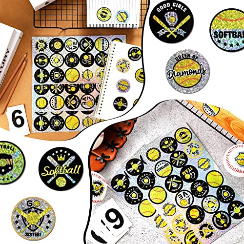 540 Pcs Softball Sports Stickers - Assorted Designs for Parties