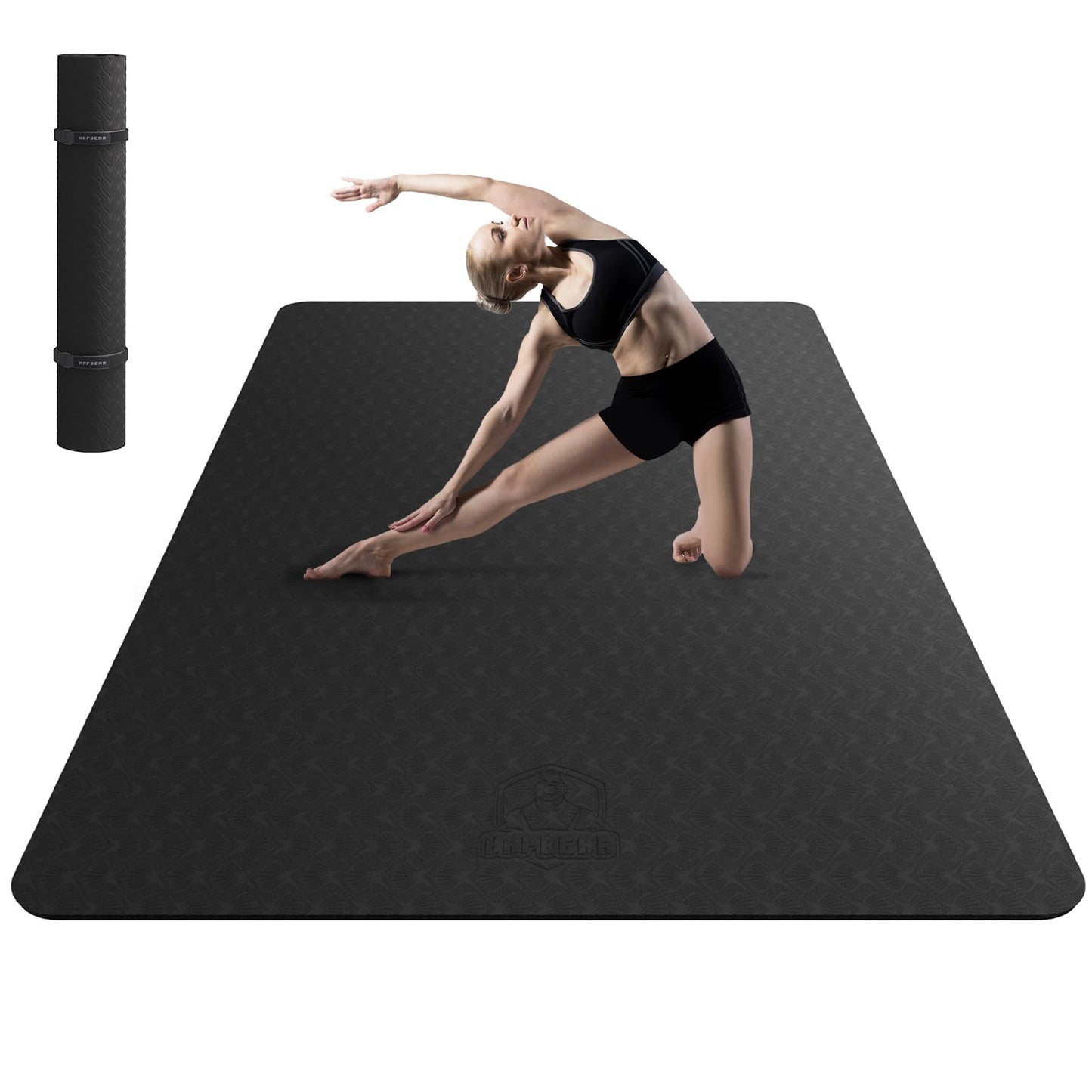 HAPBEAR Extra Large Yoga Mat 72"x48"x6mm (1/4 inch), Non-Slip, Durable,Thick Wide Exercise Mat for Home Workouts, Yoga, Pilates, Stretching Floor & Fitness Workouts