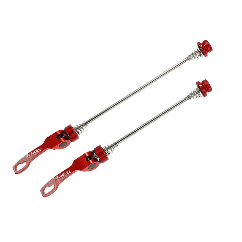 X AUTOHAUX 1 Pair Front Rear Bicycle Quick Release Axles Skewers Lever Aluminum Alloy 145mm 185mm Red for MTB Bike
