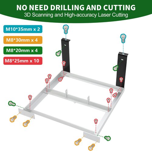 Cartalia Aluminum Battery Tray Rack No Need Drilling and Cutting for 1994+ EZGO TXT/Medalist, Freedom TXT, Valor 36V/48V Electric Golf Cart, Hangers Holder Replacement #70046-G01 Included All Hardware