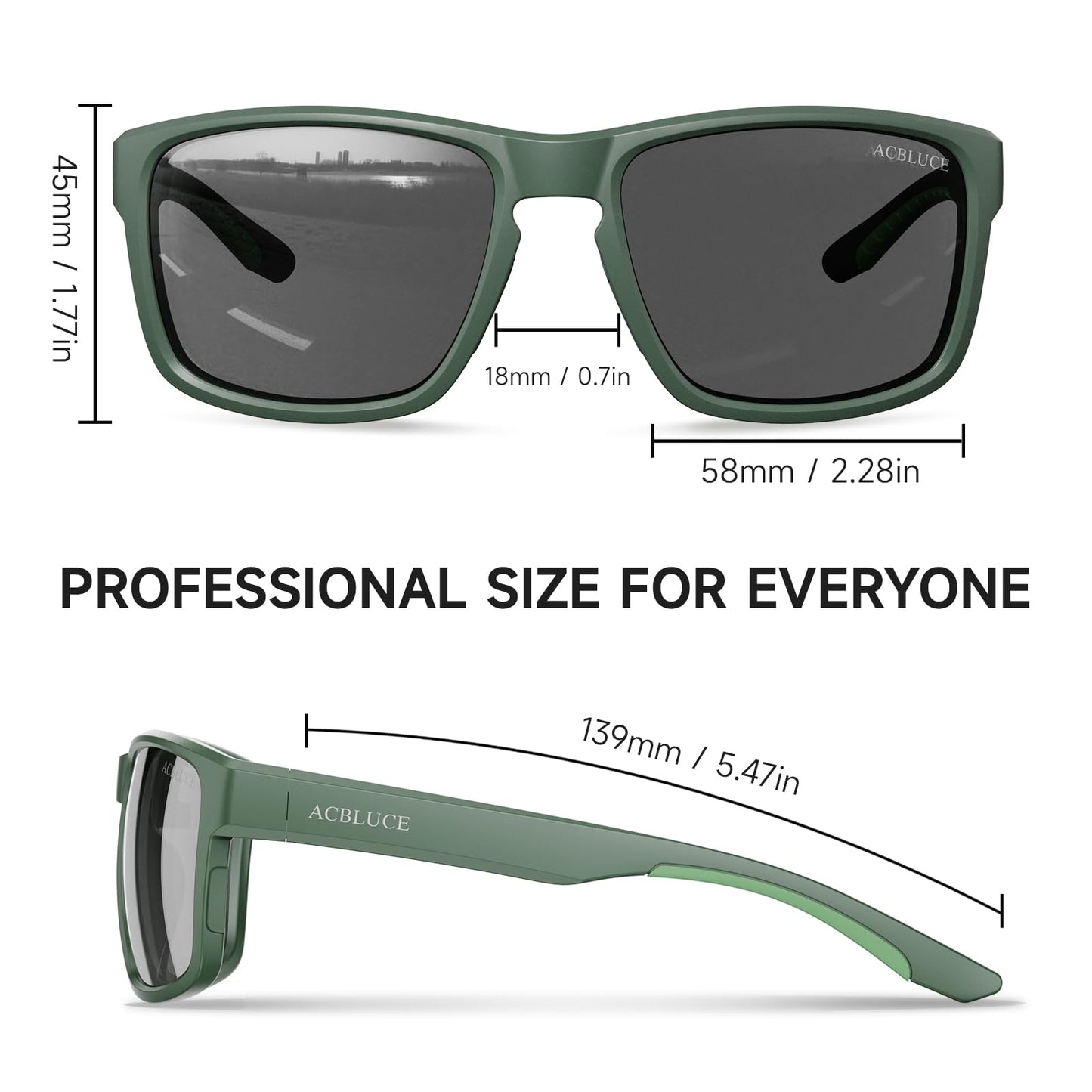ACBLUCE Polarized Sunglasses for Men Women Youth Teen Sport Driving Fishing Baseball Cycling Running TR90 Unbreakable Frame