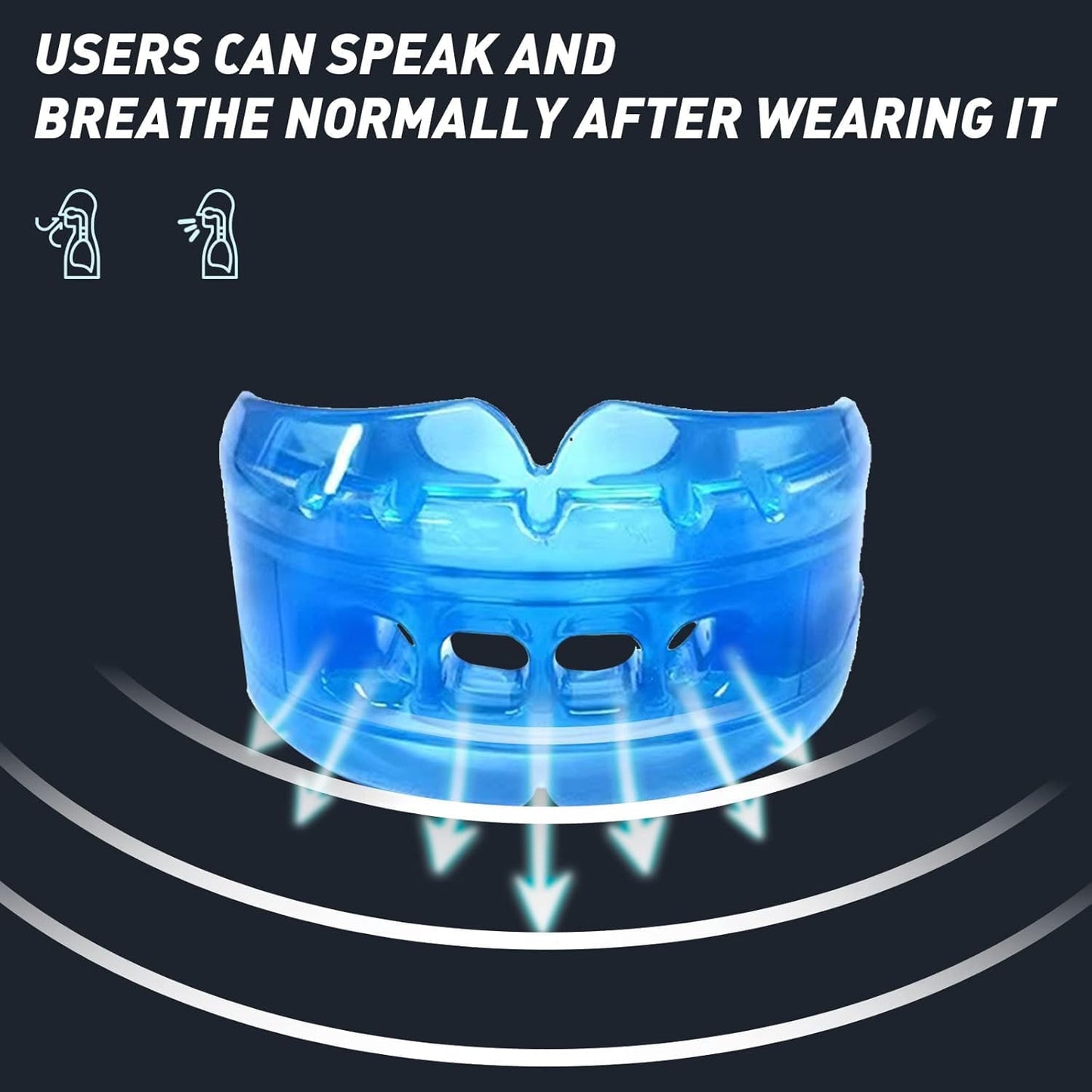 Skiennix Kids Mouth Guard - Durable Sports Braces for Football, MMA, Boxing & More - Blue with Case