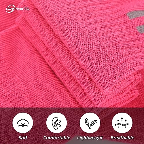 GRAPMKTG 3 Pack Large Pink Soccer Baseball Softball Socks for Youth & Adults