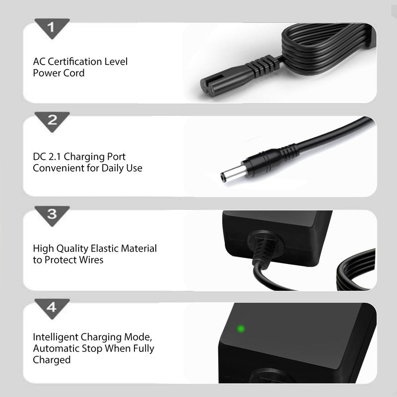 42V 2A Fast Charger, 36V Charging Adapter for 10S 36V Li-ion Battery Ebike, Multiple Safety Protection, Efficient Fast Charging for Hiboy, Apex, XR Ultra, Pocket Mod, Sports Mod