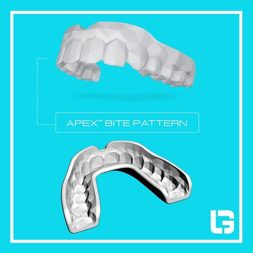 GuardLab APEX Lite Sports Mouthguard for Football, Basketball, Boxing, Wrestling, Soccer, BJJ, Hockey, MMA | Adults & Youth | Pre-Indented for a Precise Fit | Case Included (APEX LITE, Medium Clear)