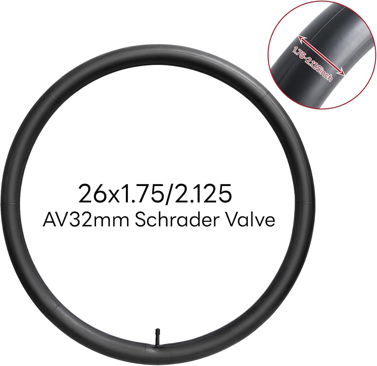 Reliable 26" Bike Tubes - Replacement Inner Tubes for City, Road, Mountain & Cruiser | AV32mm Schrader Valve (2 PCS)