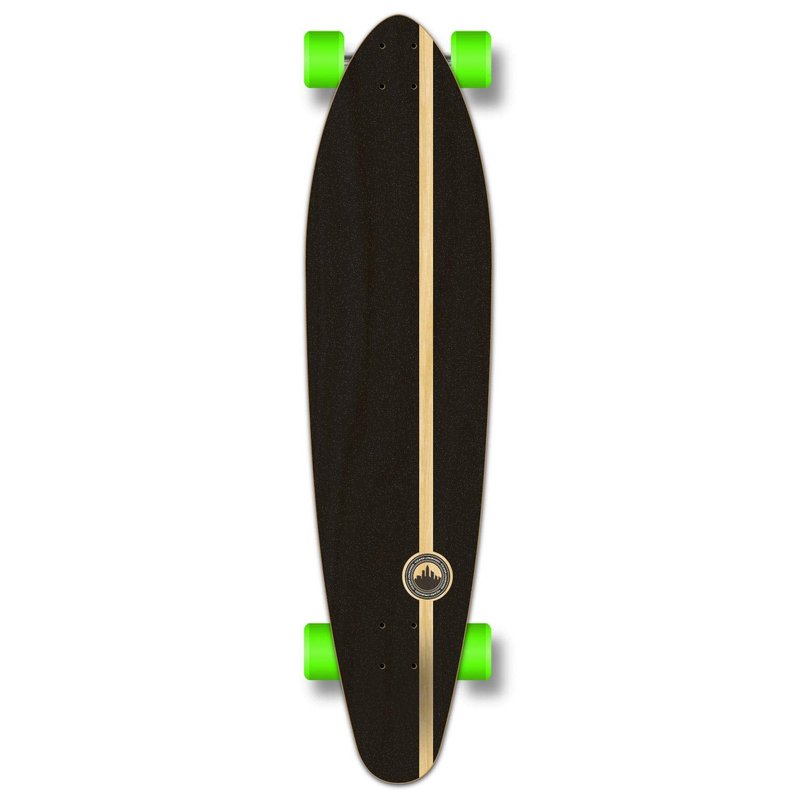 Yocaher Blank/Checker Complete Kicktail Skateboards Longboard Cruiser w/BlackWidow Premium 80A Grip Tape, Aluminum Truck, ABEC9 Bearing, 70mm Skateboard Wheels (Black)