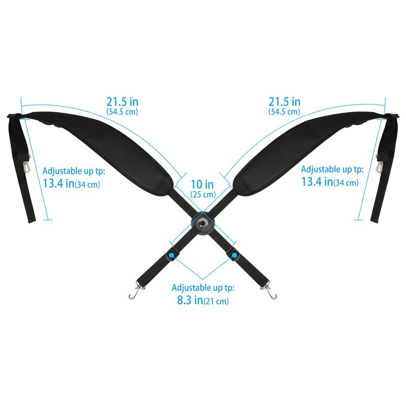 CRAFTSMAN GOLF Swivel Self-Adjusting Adjustable 3D Thick Paded Black Golf Bag Backpack Shoulder Straps Replacement with Rotate Snap Hook Buckle