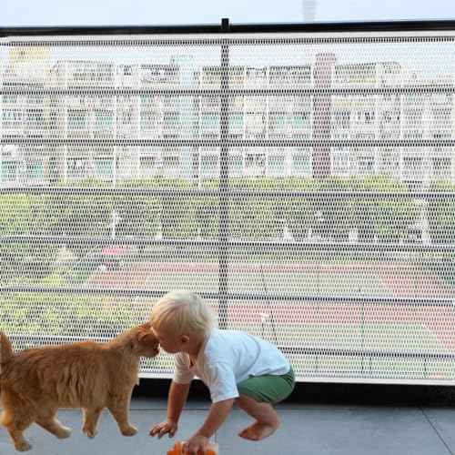 Banister Guard-18ft X 2.66ft Thick Balcony Safety Net for Kid Pet Balcony Guard Balcony Netting for Pet Rail Net for Balcony Apartment Cat Netting Safety Netting for Railings Stair Guards (White)