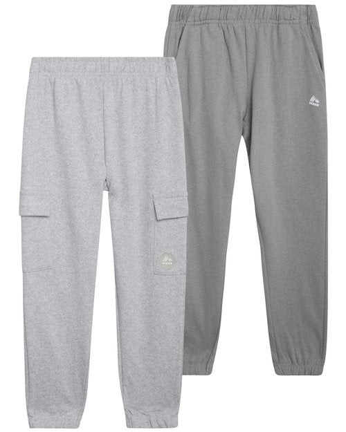 RBX Boys Sweatpants - 2 Pack Performance Fleece Basic Joggers, Athletic Track Pants for Boys with Elastic Waistband (8-16), Size 14-16, Lunar Rock Griffin