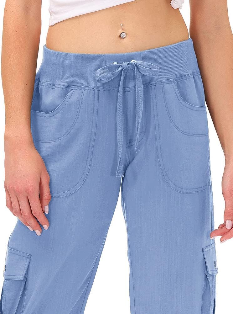 MoFiz Women's Capris - Lightweight Loose Fit Cargo Pants with Pockets for Casual Hiking | Dressy Style